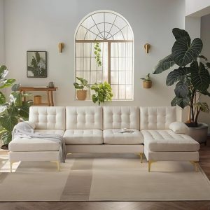 VINGLI 110" Modern U Shaped Sectional Sofa Couch